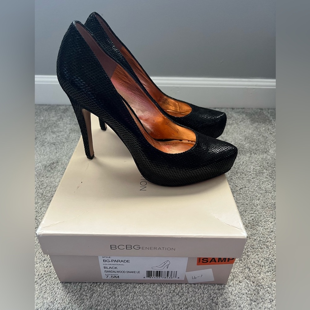 BGBC black high heels, size 7.5